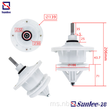 Mesin basuh pinggan besar gearbox 11teeth shaft